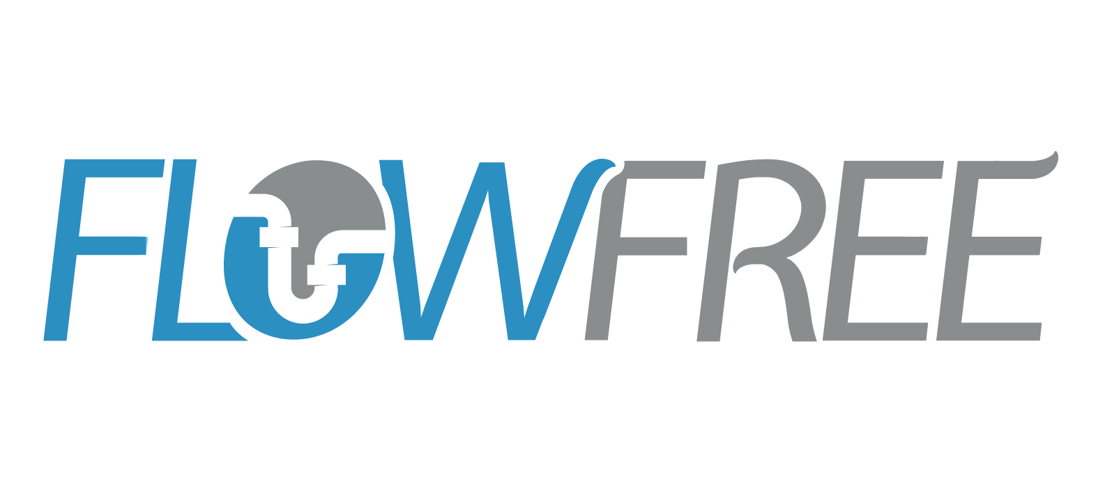 Blue and grey FlowFee logo appears on transparent background