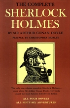 brown and yellow jacket cover of the classic novel Sherlock Holmes featuring profile of Sherlock's face complete with hat and pipe